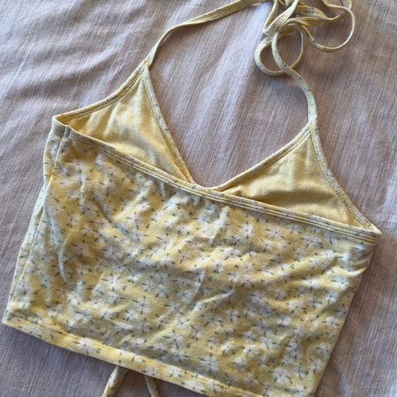 Yellow Floral Halter Tank - Picture 2 of 5